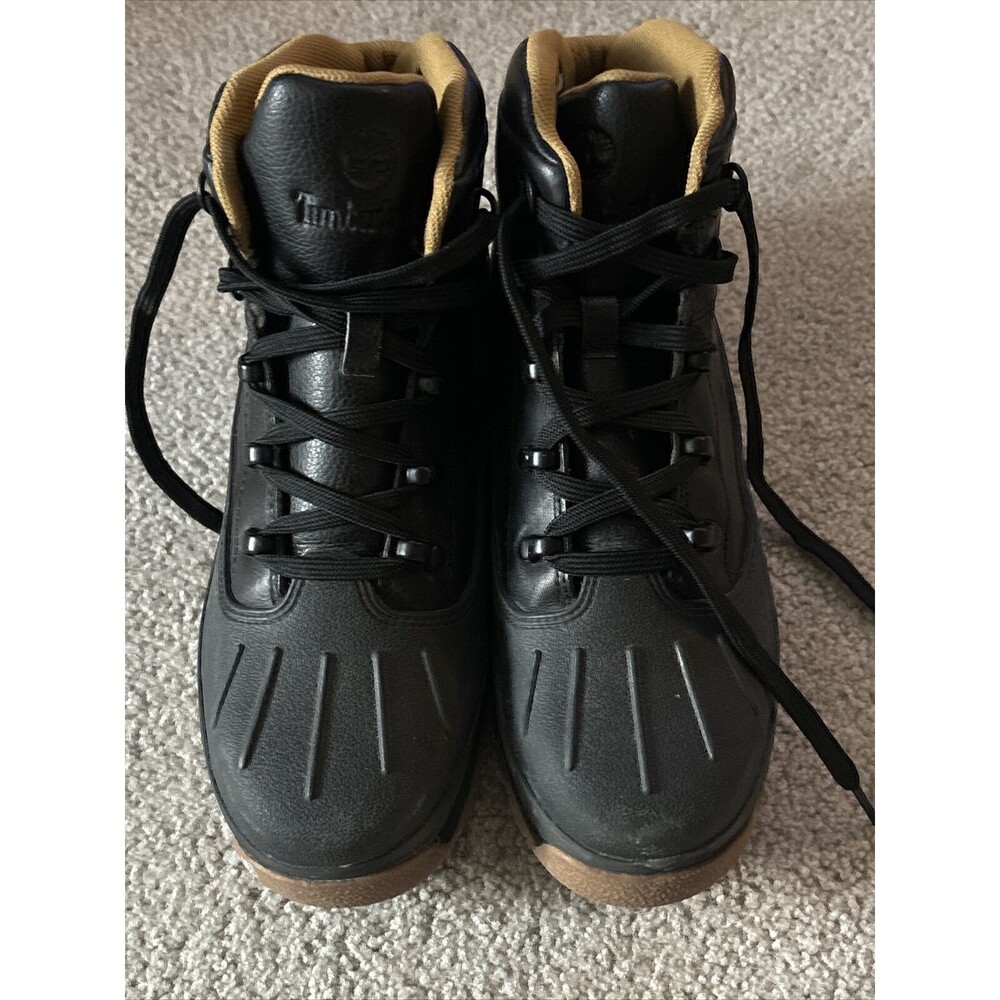 Timberland Euro Hiker Shell Junior A1NJF Black Leather Boots Size 6 EU 39